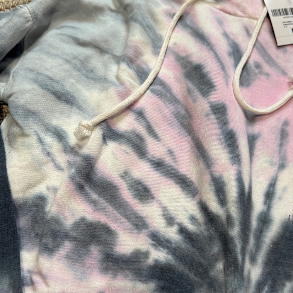 No Comment Tie-Dye Hoodie Dress in Pink and Gray - Picture 2 of 3